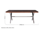 Square Natural Wood and Clear Glass Top Dining Table with Grey Cross Base, Kerala - Joe’s Haven