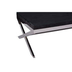 Square Black Wood and Clear Glass Top Coffee Table with Silver Cross Base, Kerala - Joe’s Haven