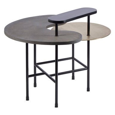 Mixed Metal Finish Tops Sculptural Nesting Coffee Table Set with Black Frame, Serrano - Joe’s Haven