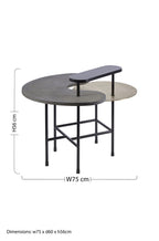 Mixed Metal Finish Tops Sculptural Nesting Coffee Table Set with Black Frame, Serrano - Joe’s Haven