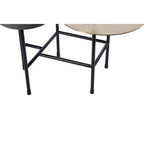 Mixed Metal Finish Tops Sculptural Nesting Coffee Table Set with Black Frame, Serrano - Joe’s Haven