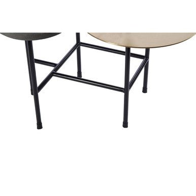 Mixed Metal Finish Tops Sculptural Nesting Coffee Table Set with Black Frame, Serrano - Joe’s Haven