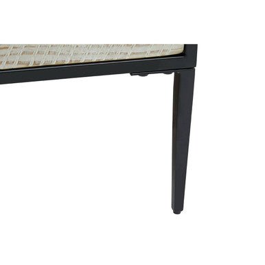 Black Recycled Pine Wood Coffee Table with Textured Two Storage Drawers Front and Black Metal Legs, Luxor - Joe’s Haven
