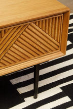 Natural Carved Effect 2 - Drawer Coffee Table with Metal Legs, Jakara - Joe’s Haven
