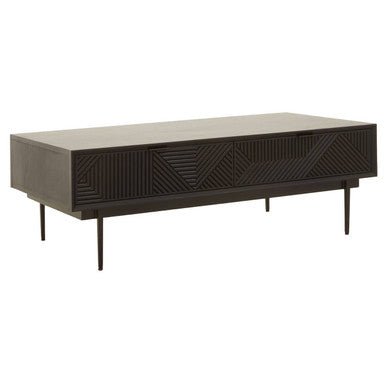 Jakara Black Finish Wooden Coffee Table - Joe’s Haven