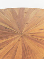 Gold Aged Fir Wood Rustic Top Dining Table with Stainless Steel Tied Base, Jana - Joe’s Haven