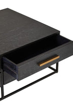 Black Finish 4 - Drawer Coffee Table with Metallic Handles and Iron Frame, Judd - Joe’s Haven