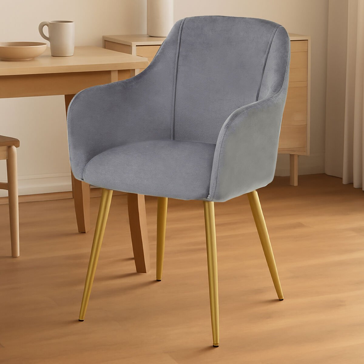 Darcy Grey Velvet Dining Chair - Joe’s Haven