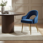 Dani Midnight Blue Velvet Dining Chair - Joe’s Haven