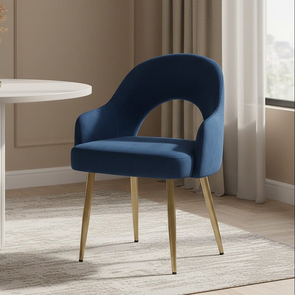 Dani Midnight Blue Velvet Dining Chair - Joe’s Haven