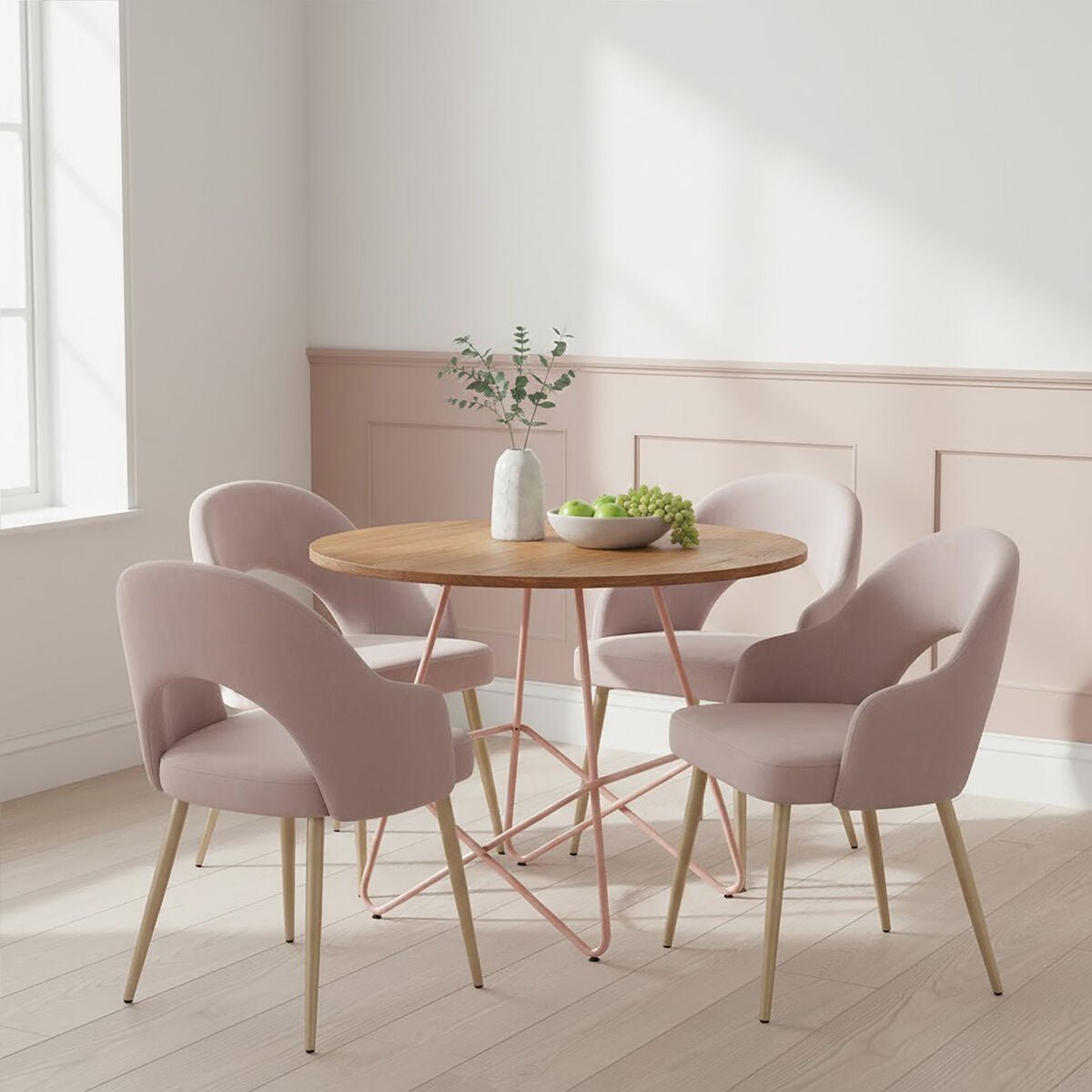Dani Dusky Pink Velvet Dining Chair - Joe’s Haven