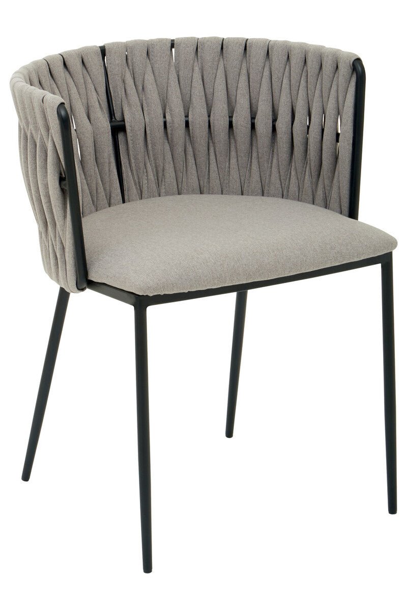 Gilden Grey Dining Chair With Woven Back - Joe’s Haven
