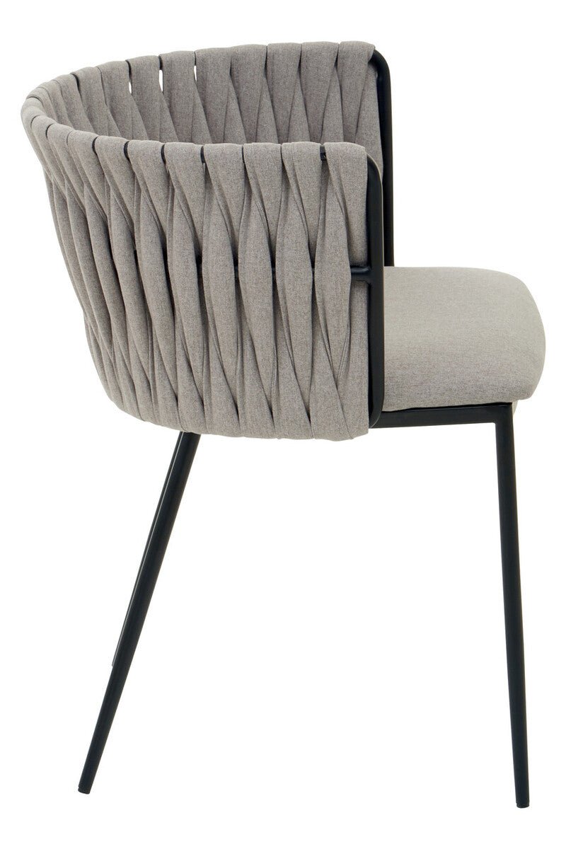 Gilden Grey Dining Chair With Woven Back - Joe’s Haven