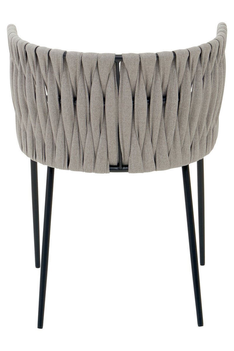 Gilden Grey Dining Chair With Woven Back - Joe’s Haven