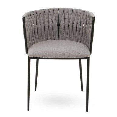 Gilden Grey Dining Chair With Woven Back - Joe’s Haven