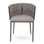 Gilden Grey Dining Chair With Woven Back - Joe’s Haven