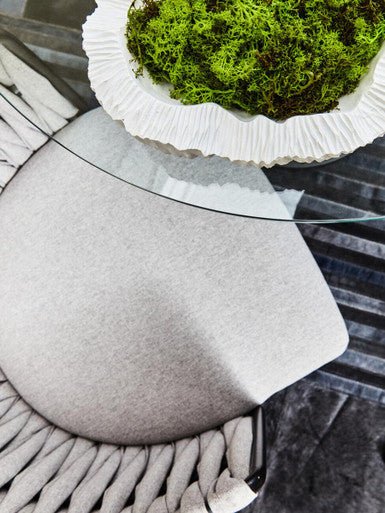 Gilden Grey Dining Chair With Woven Back - Joe’s Haven