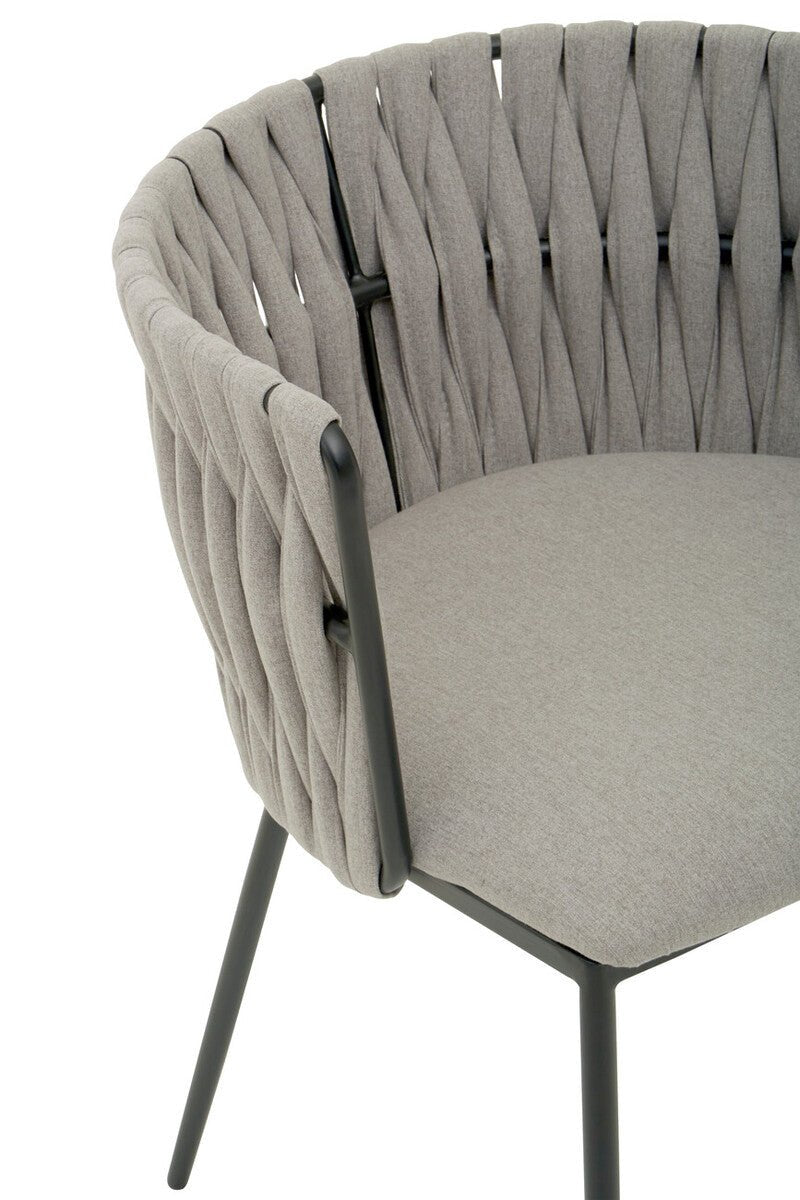 Gilden Grey Dining Chair With Woven Back - Joe’s Haven