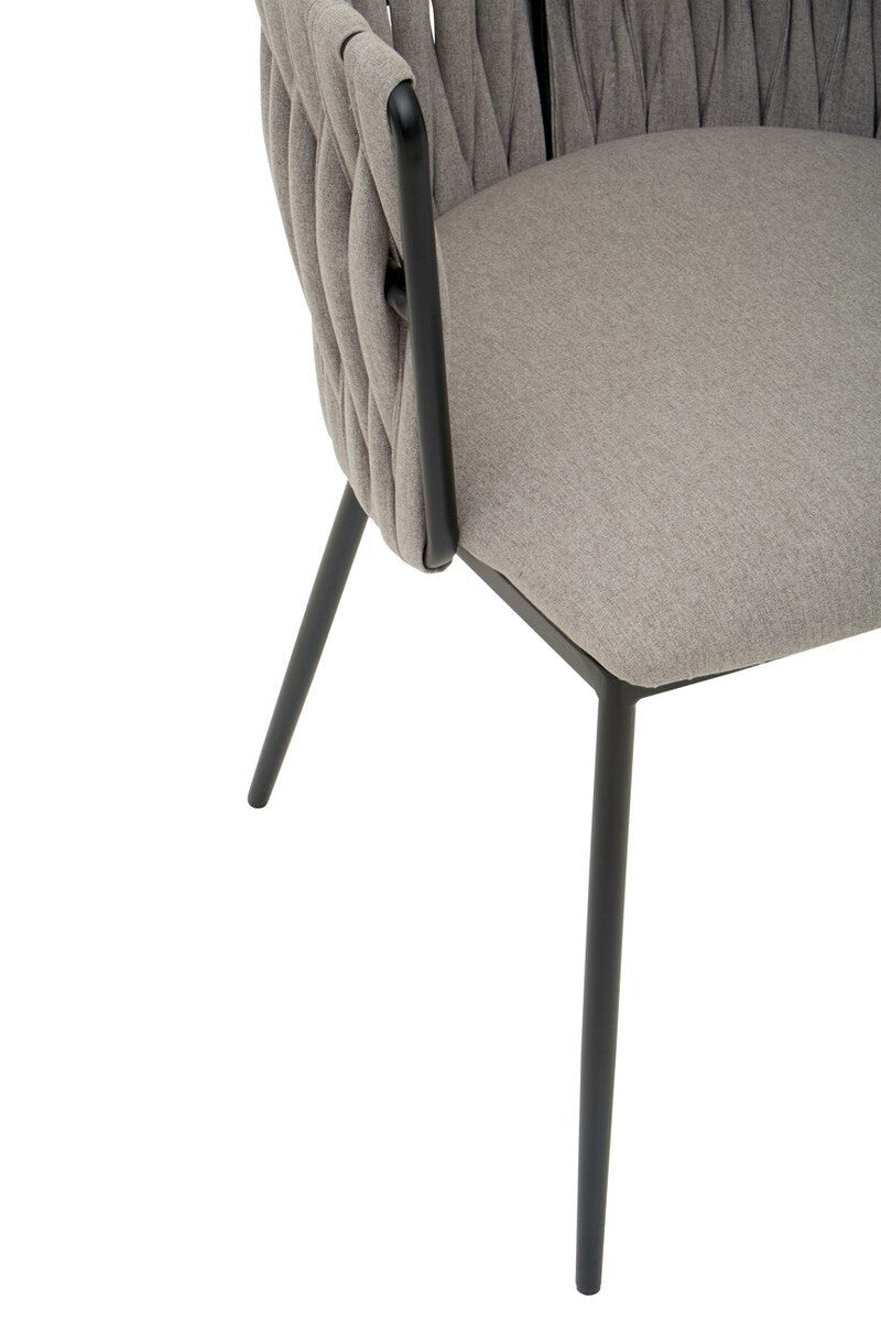 Gilden Grey Dining Chair With Woven Back - Joe’s Haven