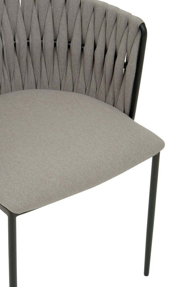 Gilden Grey Dining Chair With Woven Back - Joe’s Haven