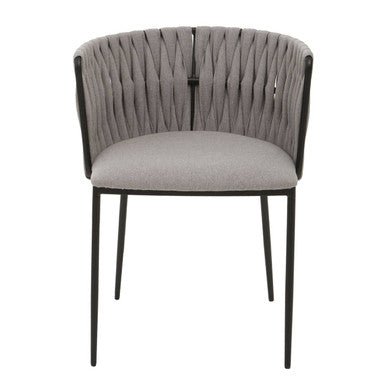 Gilden Grey Dining Chair With Woven Back - Joe’s Haven