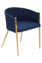 Gilden Blue Dining Chair With Woven Back - Joe’s Haven