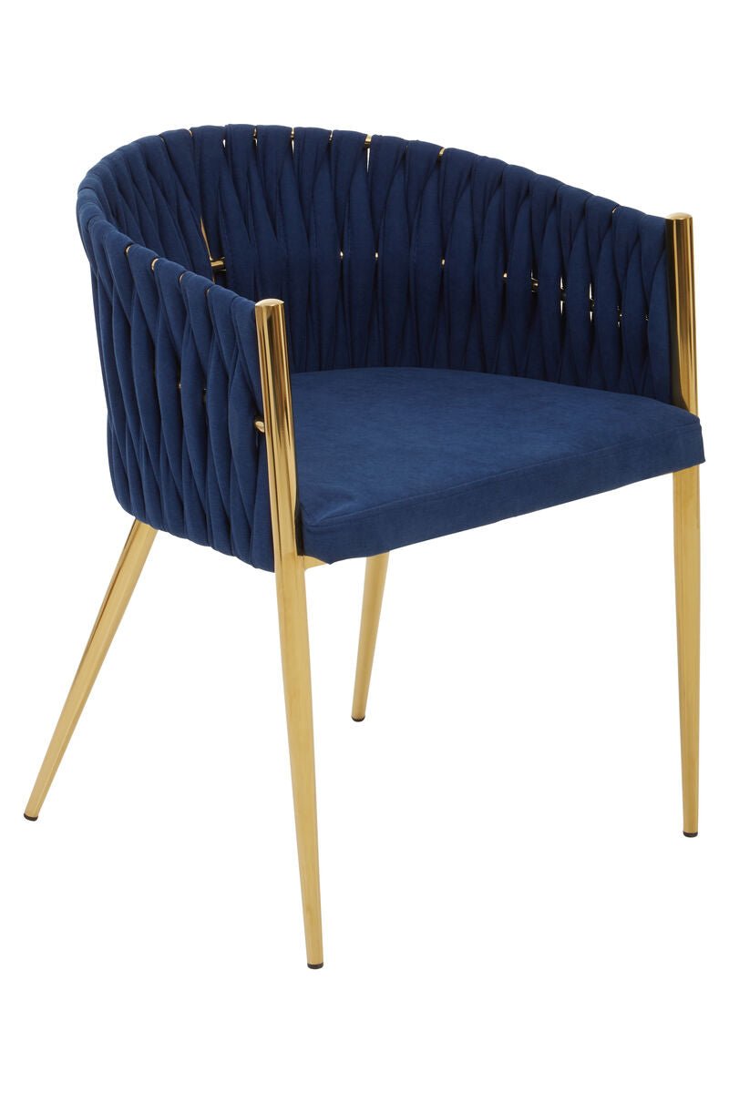 Gilden Blue Dining Chair With Woven Back - Joe’s Haven