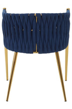 Gilden Blue Dining Chair With Woven Back - Joe’s Haven
