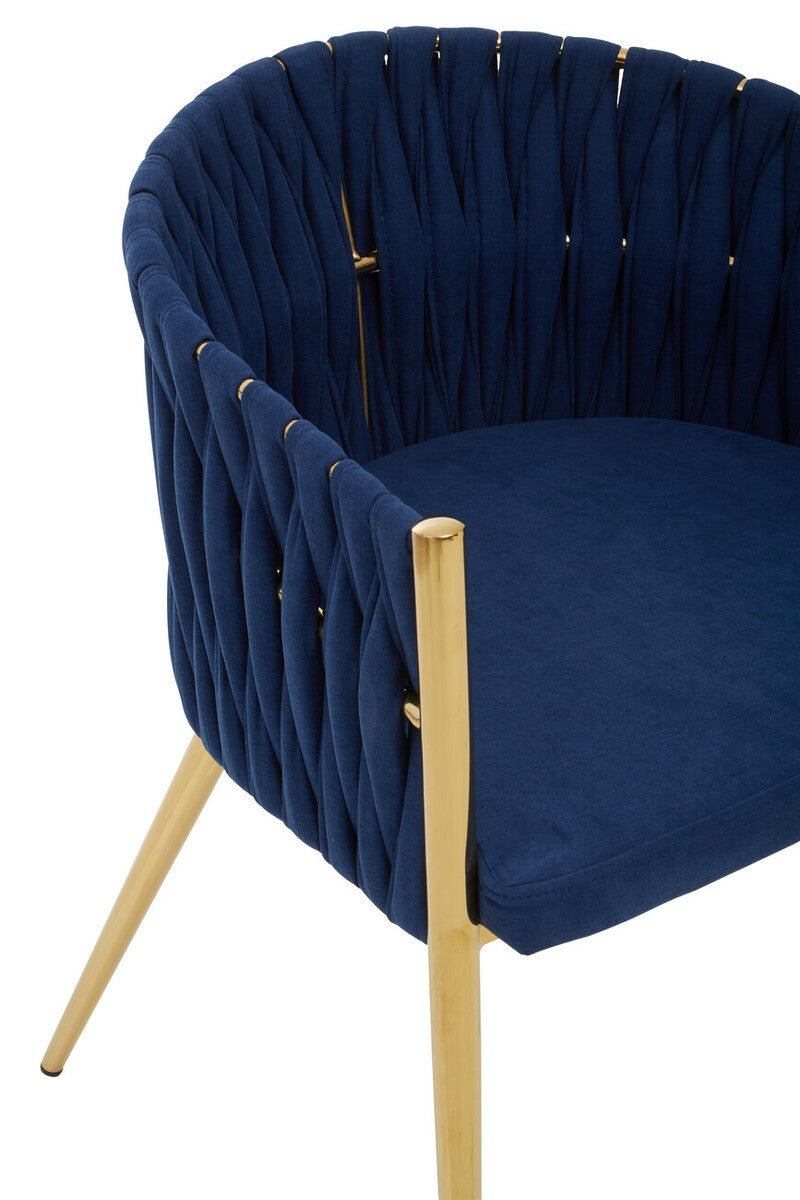 Gilden Blue Dining Chair With Woven Back - Joe’s Haven