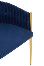 Gilden Blue Dining Chair With Woven Back - Joe’s Haven