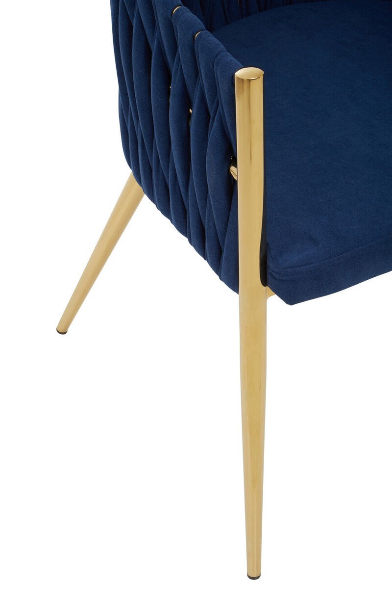 Gilden Blue Dining Chair With Woven Back - Joe’s Haven
