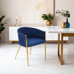 Gilden Blue Dining Chair With Woven Back - Joe’s Haven