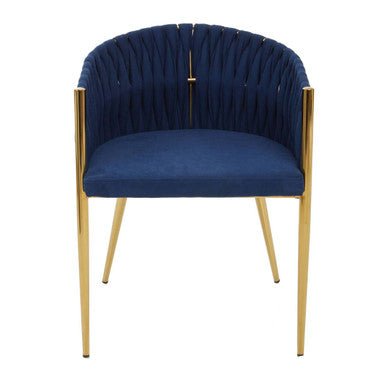 Gilden Blue Dining Chair With Woven Back - Joe’s Haven