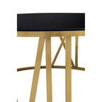 Brushed Gold Finish Steel Side Table with Roman Numeral Frame and Black Tempered Glass Top, Alana - Joe’s Haven