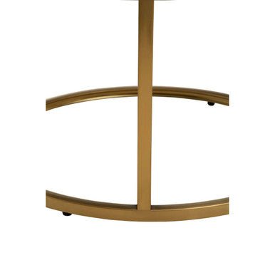 Set of 2 Black Tinted Glass Round Tops Nesting Coffee Tables with Brushed Gold Stainless Steel Frames, Alana - Joe’s Haven