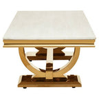 Moda Ivory White Fuax Marble Coffee Table With Stainless Steel Base - Joe’s Haven