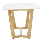 Moda White Fuax Marble Top Dining Table With Stainless Steel Frame - Joe’s Haven