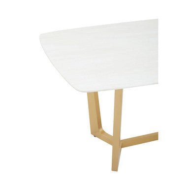 Moda White Fuax Marble Top Dining Table With Stainless Steel Frame - Joe’s Haven