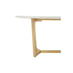 Moda White Fuax Marble Top Dining Table With Stainless Steel Frame - Joe’s Haven