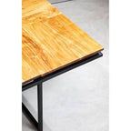 Brown Acacia Wood Pyramid Style Coffee Table with Black Metal Frame, Shimla - Joe’s Haven