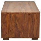 Solid Sheesham Wood Coffee Table with Open Centre and Lower Storage Shelf, Surati - Joe’s Haven