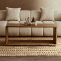 Solid Sheesham Wood Coffee Table with Open Centre and Lower Storage Shelf, Surati - Joe’s Haven