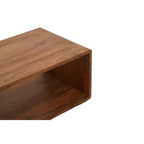 Solid Sheesham Wood Coffee Table with Open Centre and Lower Storage Shelf, Surati - Joe’s Haven