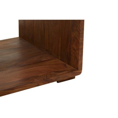 Solid Sheesham Wood Coffee Table with Open Centre and Lower Storage Shelf, Surati - Joe’s Haven
