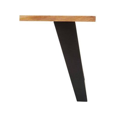 Live Edge Acacia Wood Top Coffee Table with Black Iron Legs, Surax