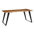 Surax Acacia Wood And Looped Iron Base Dining Table - Joe’s Haven