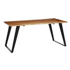 Surax Acacia Wood And Looped Iron Base Dining Table - Joe’s Haven