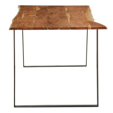 Surax Acacia Wood And Looped Iron Base Dining Table - Joe’s Haven