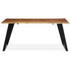 Surax Acacia Wood And Looped Iron Base Dining Table - Joe’s Haven