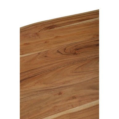 Surax Acacia Wood And Looped Iron Base Dining Table - Joe’s Haven